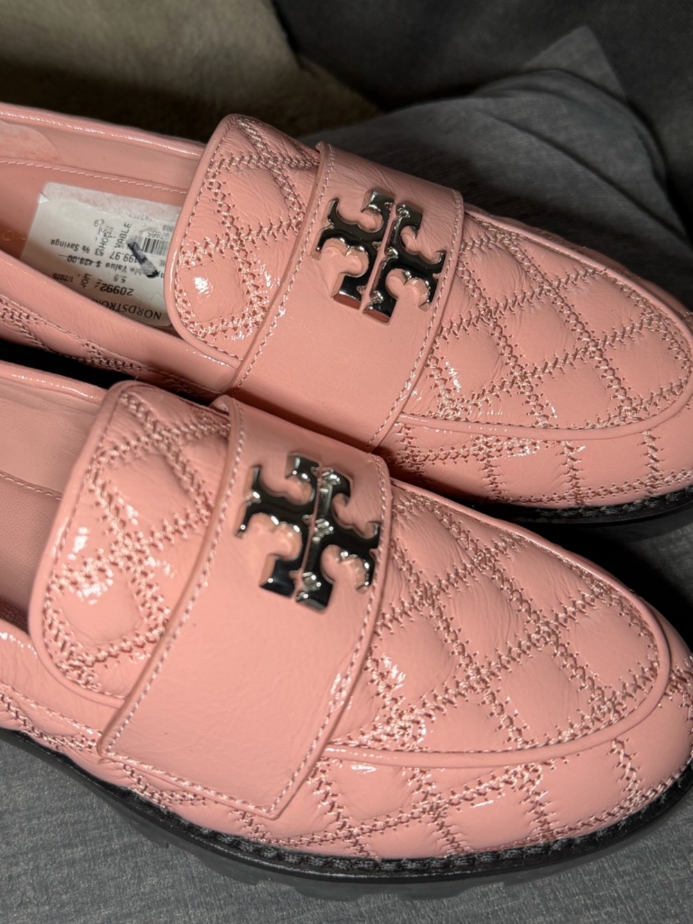 NWOT Tory Burch Women's Pink Mini Everly Chunky Leather Loafer Shoes Size 5.5 - Picture 8 of 11